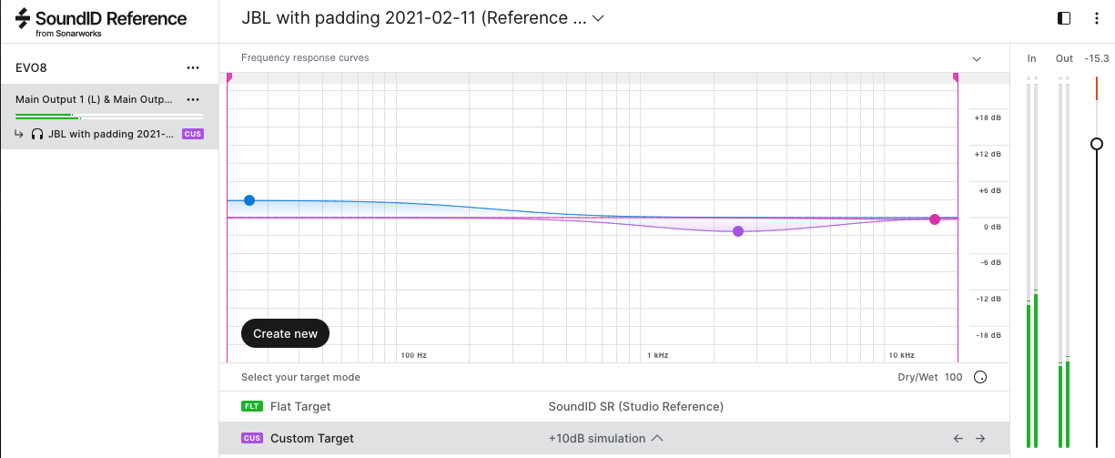 +10dB Simulator in Sonarworks SoundID Reference